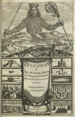 Frontispiece of a Thomas Hobbe's book Leviathan.